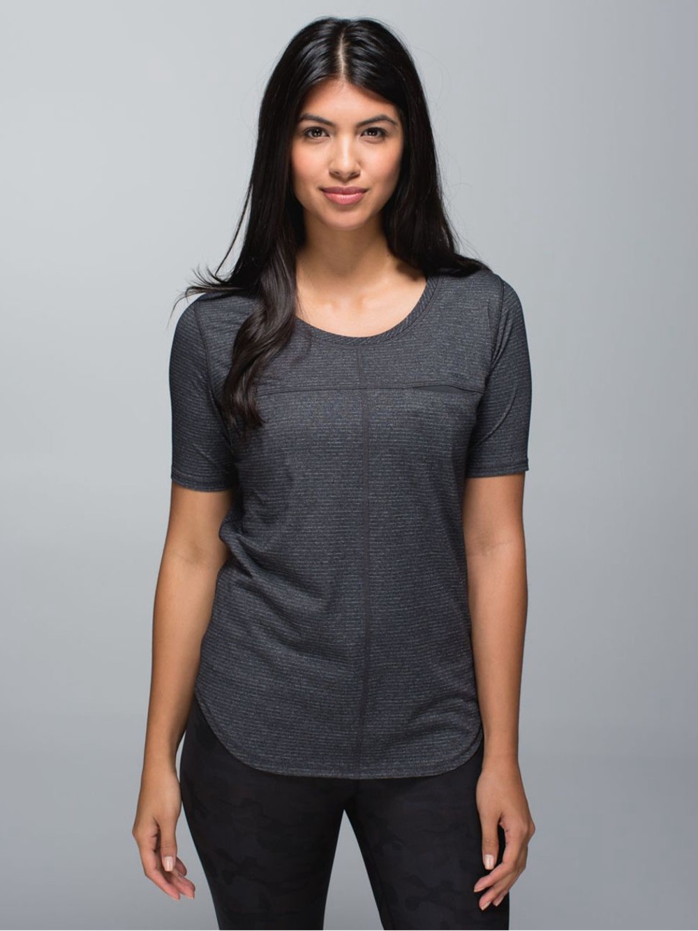 Lululemon Run Away Tee Everyday Crew Neck Short Sleeve Top- Charcoal size 6